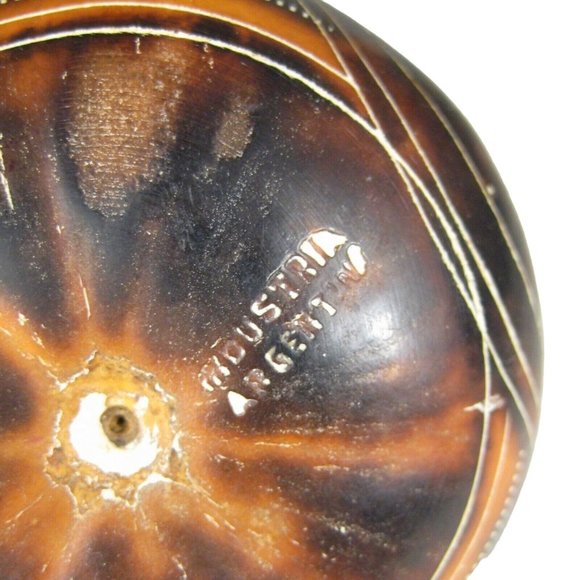 Art Gourd Vase Bowl Argentina  Carved Designs Birds House Trees Person 2.8 inch - Picture 9 of 9